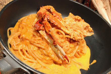 写真：ワタリガニのスパゲティ